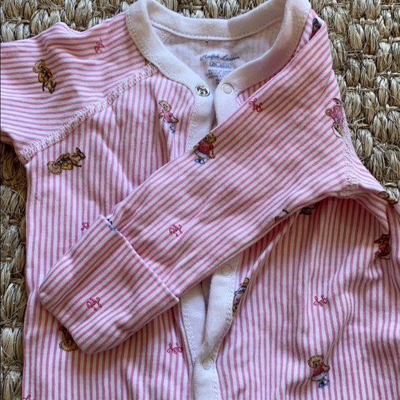 Ralph Lauren Pink bear footie. 3m. - Picture 3 of 3